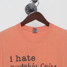 Close-up of the collar and tag on the Vintage Modern "I Hate Pumpkin Spice" T-Shirt - L