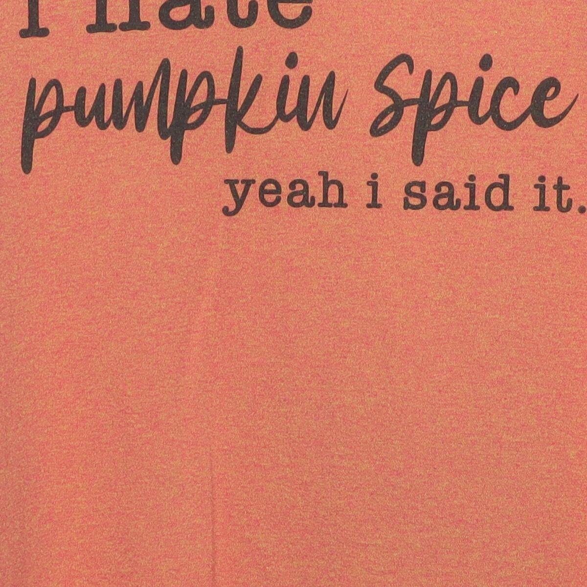 Close-up of the main graphic on the Vintage Modern "I Hate Pumpkin Spice" T-Shirt - L