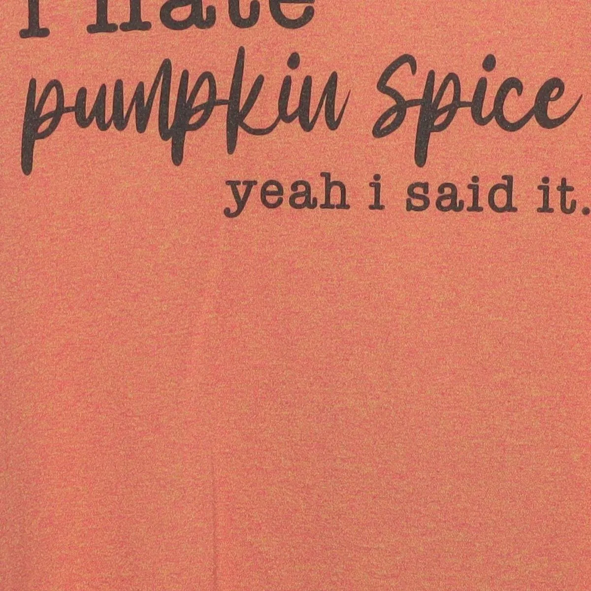 Close-up of the main graphic on the Vintage Modern "I Hate Pumpkin Spice" T-Shirt - L