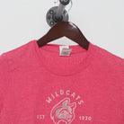 Close-up of the collar and tag on the Vintage Modern Indiana Wesleyan University "Wildcats" T-Shirt - S