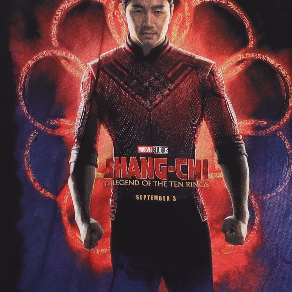 Close-up of the main graphic on the Vintage Modern Marvel "Shang-Chi Movie Poster" T-Shirt - M
