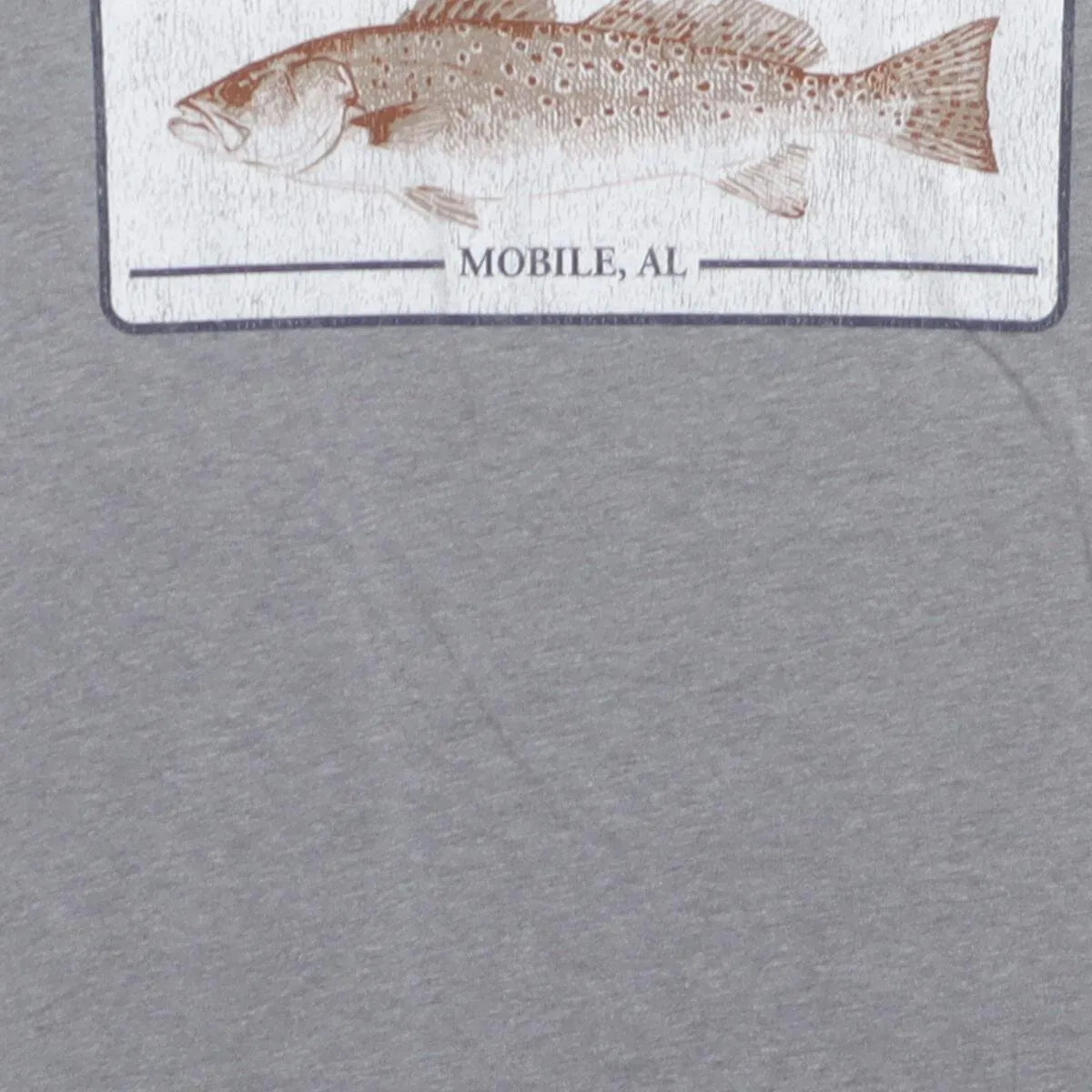 Close-up of the main graphic on the Vintage Modern Muscadine Bloodline "Redfish" T-Shirt - S