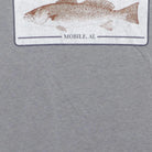 Close-up of the main graphic on the Vintage Modern Muscadine Bloodline "Redfish" T-Shirt - S