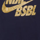 Close-up of the main graphic on the Vintage Modern Nike "BSBL Gold Foil" T-Shirt - S