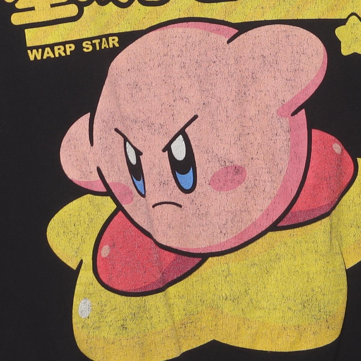Close-up of the main graphic on the Vintage Modern Nintendo "Kirby Warp Star" T-Shirt - L