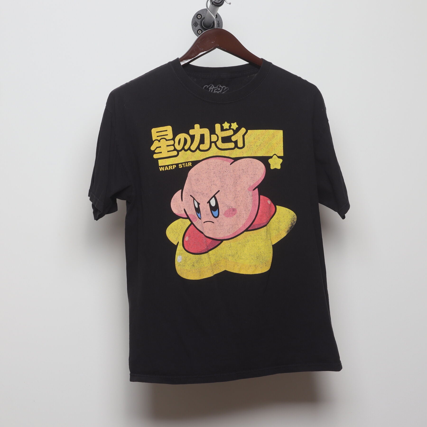 Front view of Vintage Modern Nintendo "Kirby Warp Star" T-Shirt - L