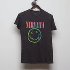 Front view of Vintage Modern Nirvana "Tie-Dye Smiley Face" T-Shirt - S