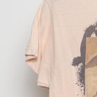 Close-up of the single stitch sleeve on the Vintage Modern ON NIGHTS "Los Angeles Graffiti Smiley" T-Shirt - S
