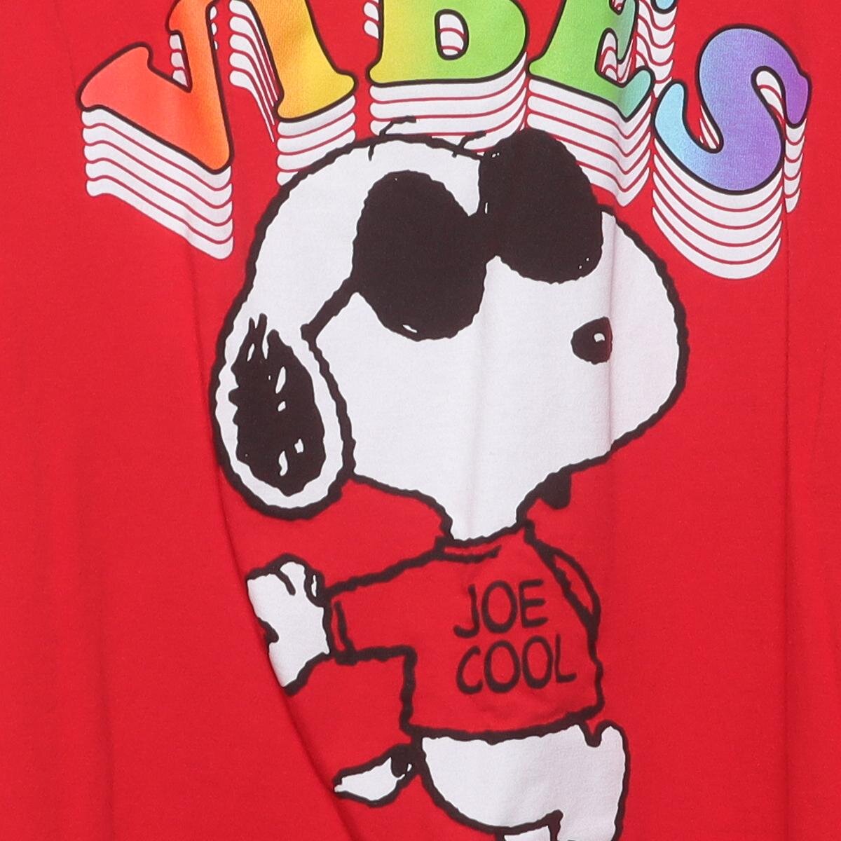 Close-up of the main graphic on the Vintage Modern Peanuts "Snoopy Joe Cool Vibes" T-Shirt - XL
