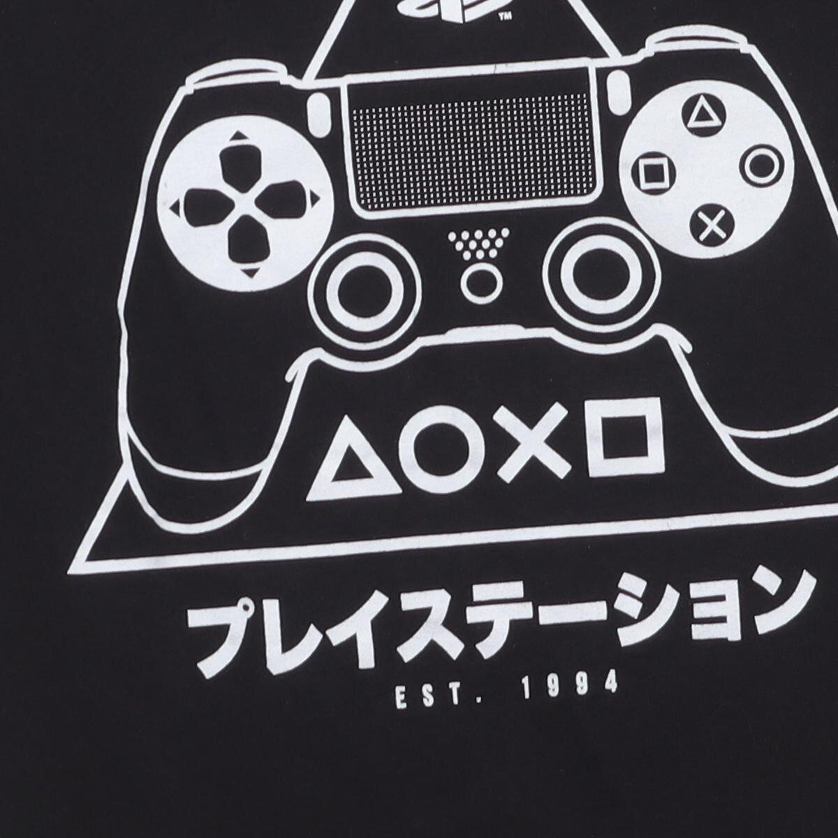 Close-up of the main graphic on the Vintage Modern PlayStation "Japanese Controller Graphic" T-Shirt - XS
