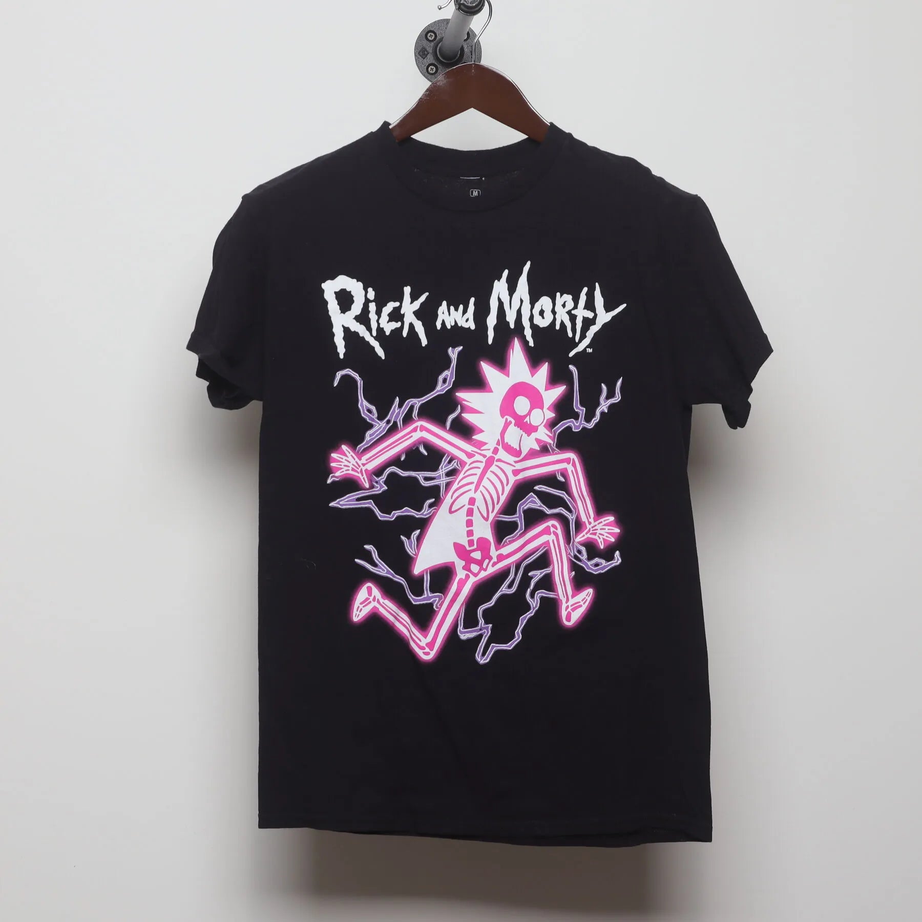 Front view of Vintage Modern Rick and Morty "Punk Skeleton" T-Shirt - S