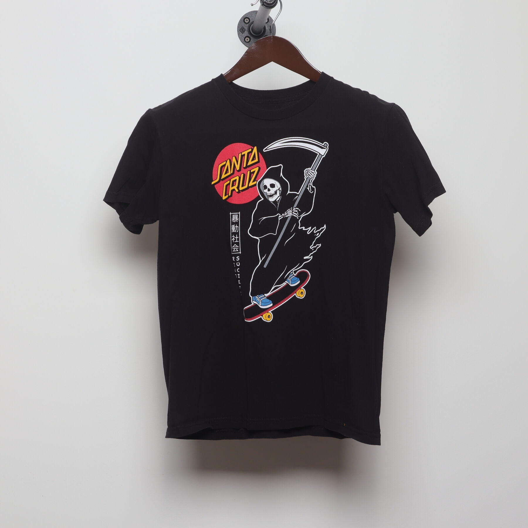 Front view of Vintage Modern Riot Society "Santa Cruz Reaper" T-Shirt - S