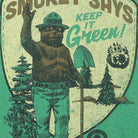 Close-up of the main graphic on the Vintage Modern Smokey Bear "Keep It Green" T-Shirt - L