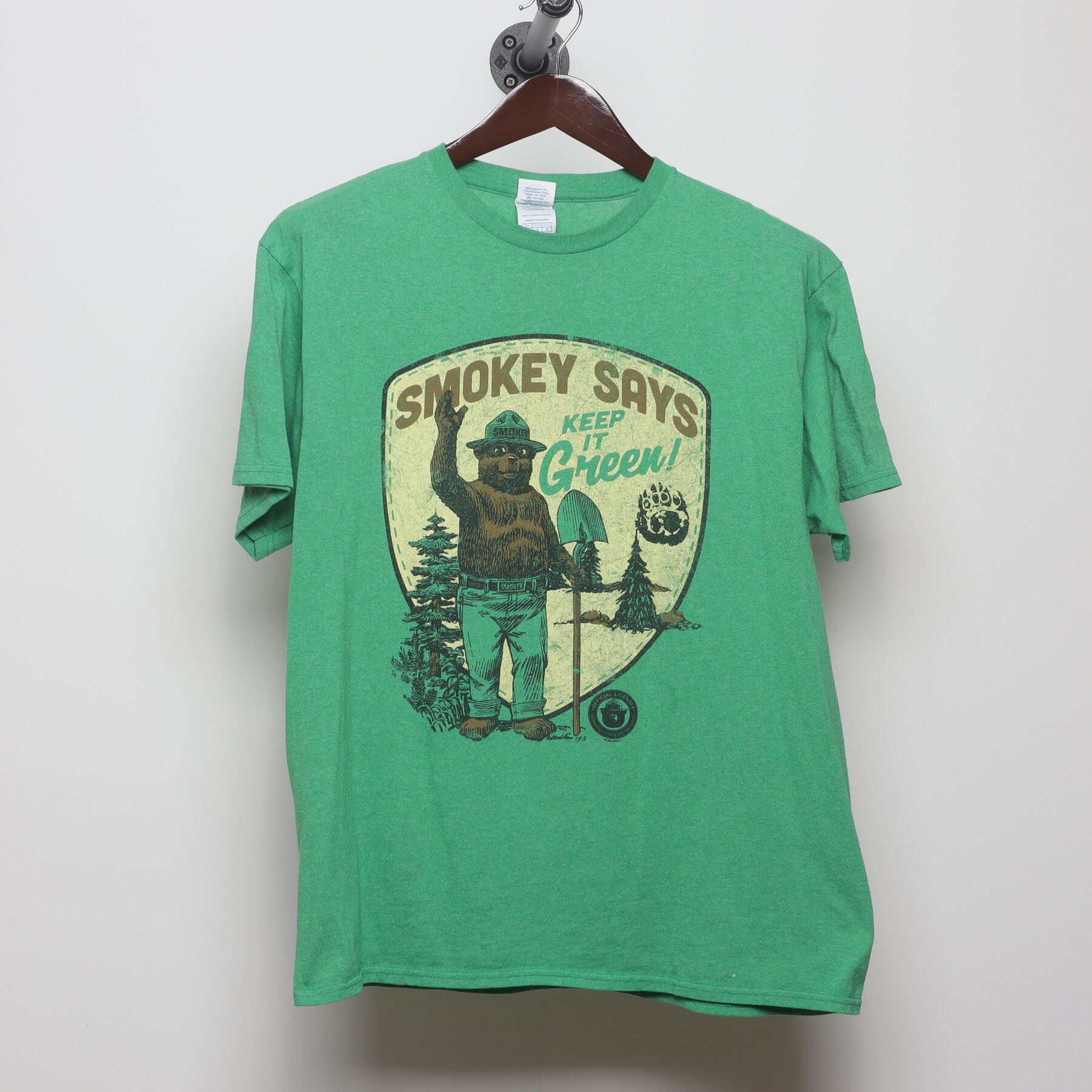 Front view of Vintage Modern Smokey Bear "Keep It Green" T-Shirt - L
