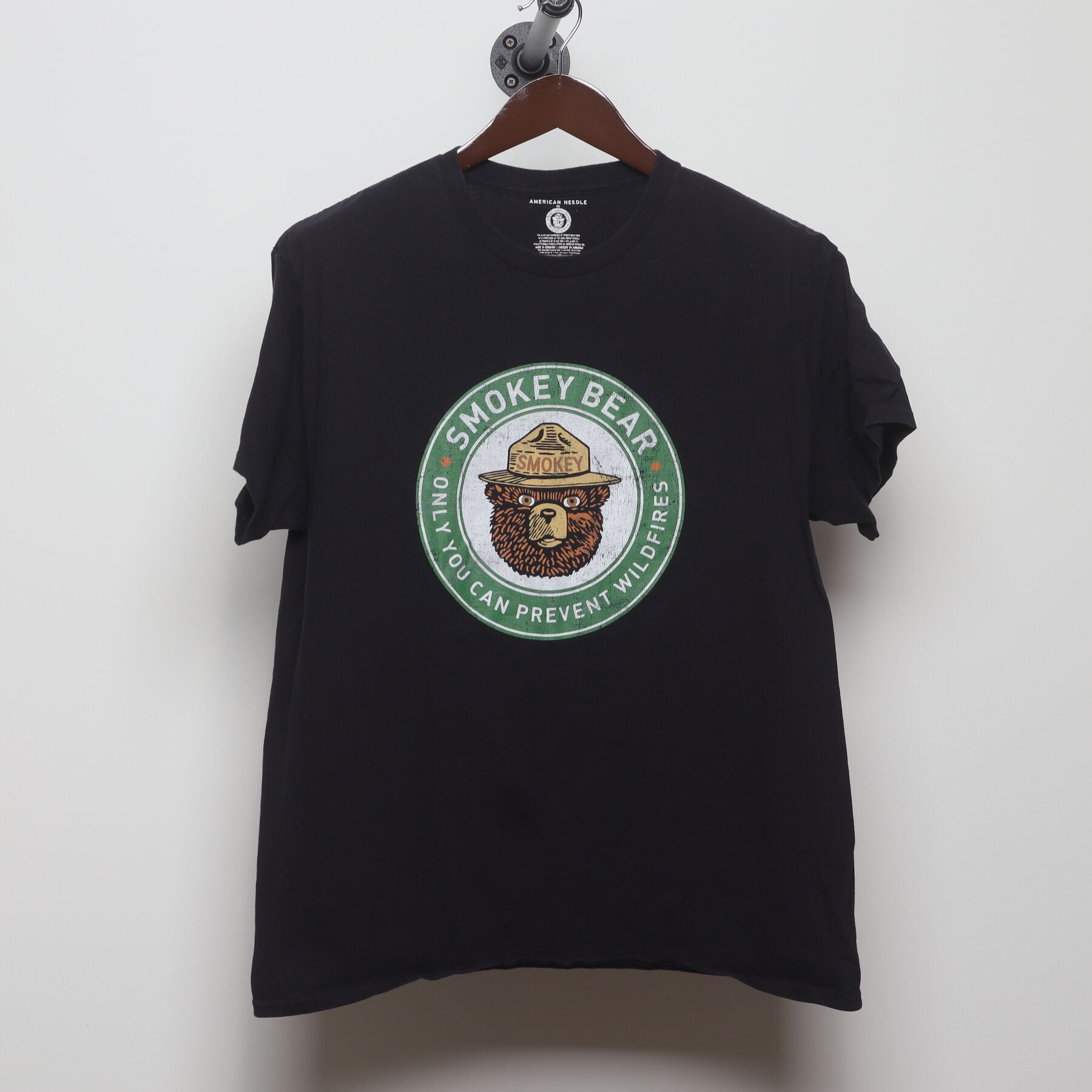 Front view of Vintage Modern Smokey Bear "Only You Can Prevent Wildfires" T-Shirt - M