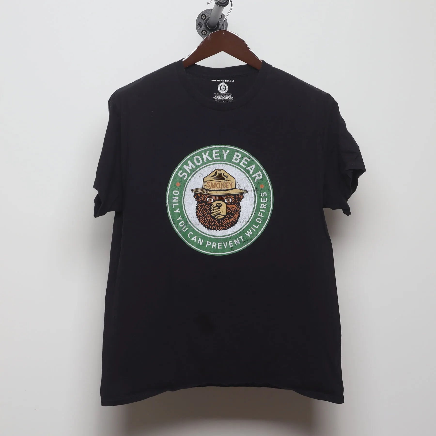 Front view of Vintage Modern Smokey Bear "Only You Can Prevent Wildfires" T-Shirt - M
