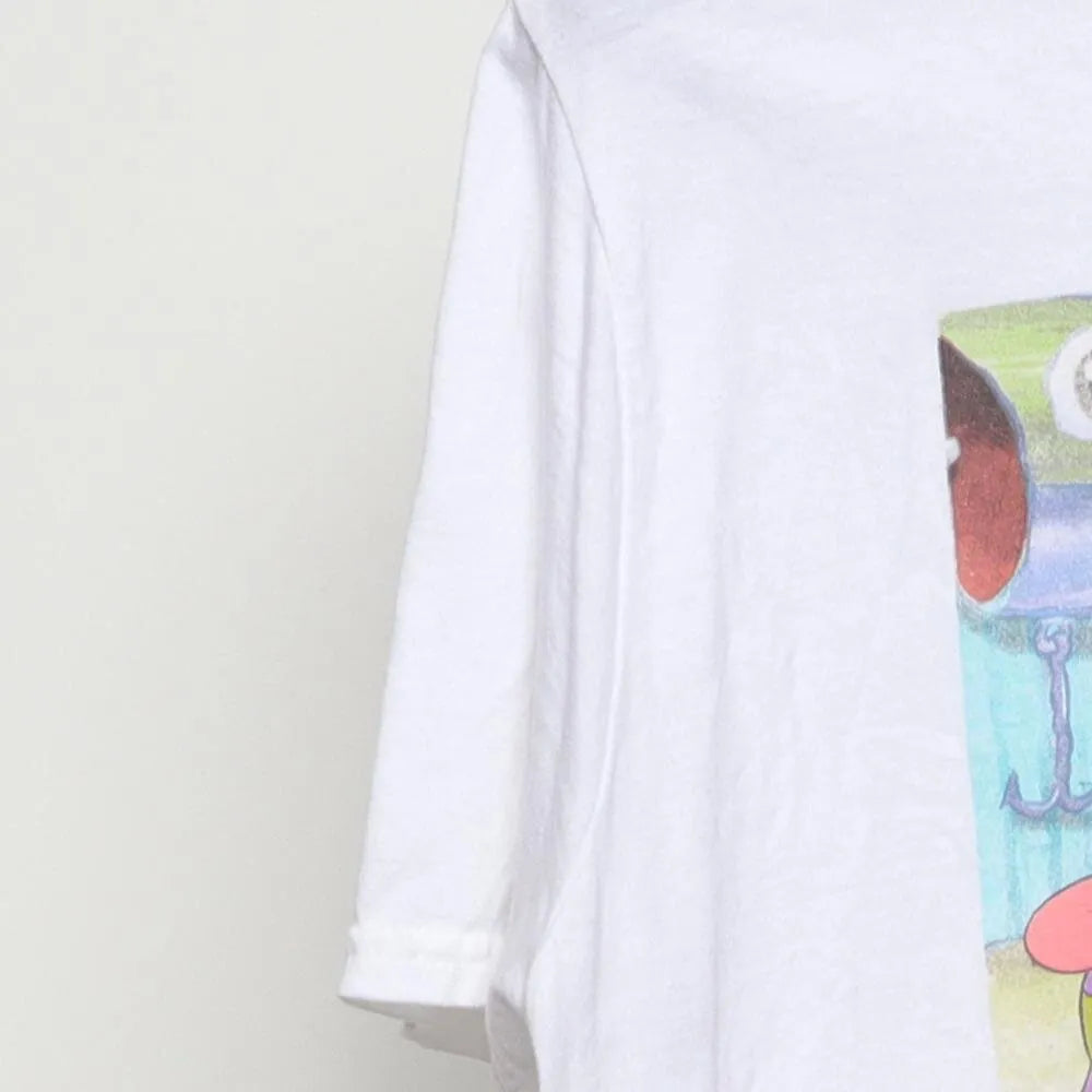 Close-up of the sleeve on the Vintage Modern SpongeBob SquarePants "Laughing Patrick & SpongeBob" T-Shirt - M