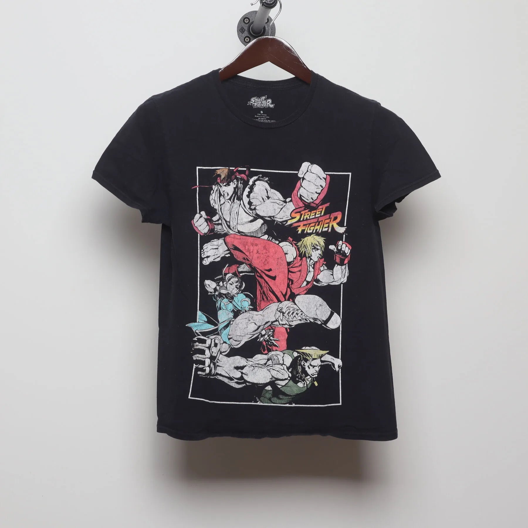 Front view of Vintage Modern Street Fighter "Character Stack" T-Shirt - XS