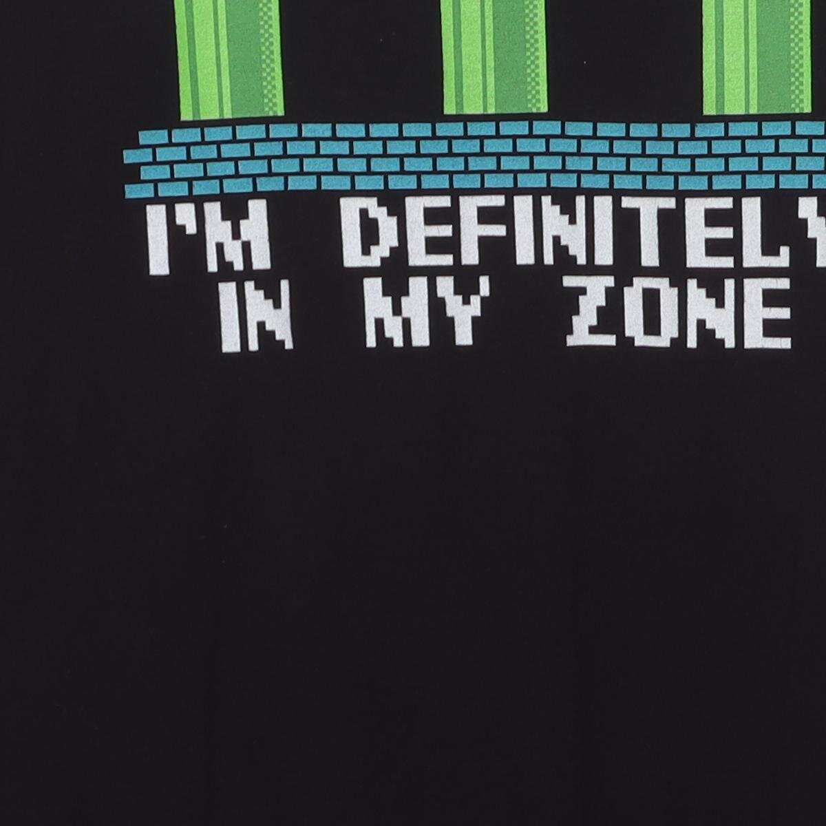 Close-up of the main graphic on the Vintage Modern Super Mario Bros. "I'm Definitely In My Zone" T-Shirt - S