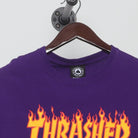 Close-up of the collar and tag on the Vintage Modern Thrasher Magazine "Flame Logo" T-Shirt - L