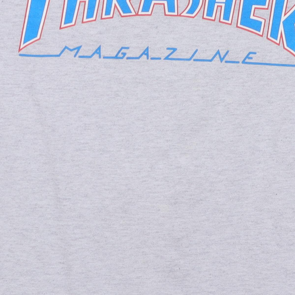 Close-up of the main graphic on the Vintage Modern Thrasher Magazine "Flame Logo" T-Shirt - XS
