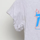 Close-up of the single stitch sleeve on the Vintage Modern Thrasher Magazine "Flame Logo" T-Shirt - XS