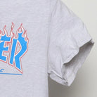 Close-up of the single stitch sleeve on the Vintage Modern Thrasher Magazine "Flame Logo" T-Shirt - XS