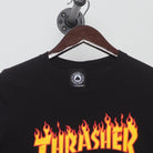 Close-up of the collar and tag on the Vintage Modern Thrasher Magazine "Flame Logo" T-Shirt - XS