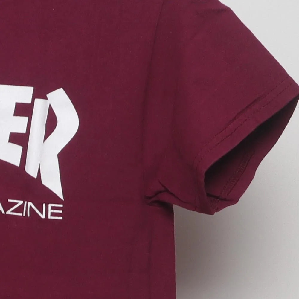 Close-up of the sleeve on the Vintage Modern Thrasher "Skateboard Magazine Logo" T-Shirt - S