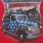 Close-up of the main graphic on the Vintage Modern Tru-Spec "Tradition Patriotic Truck" T-Shirt - S