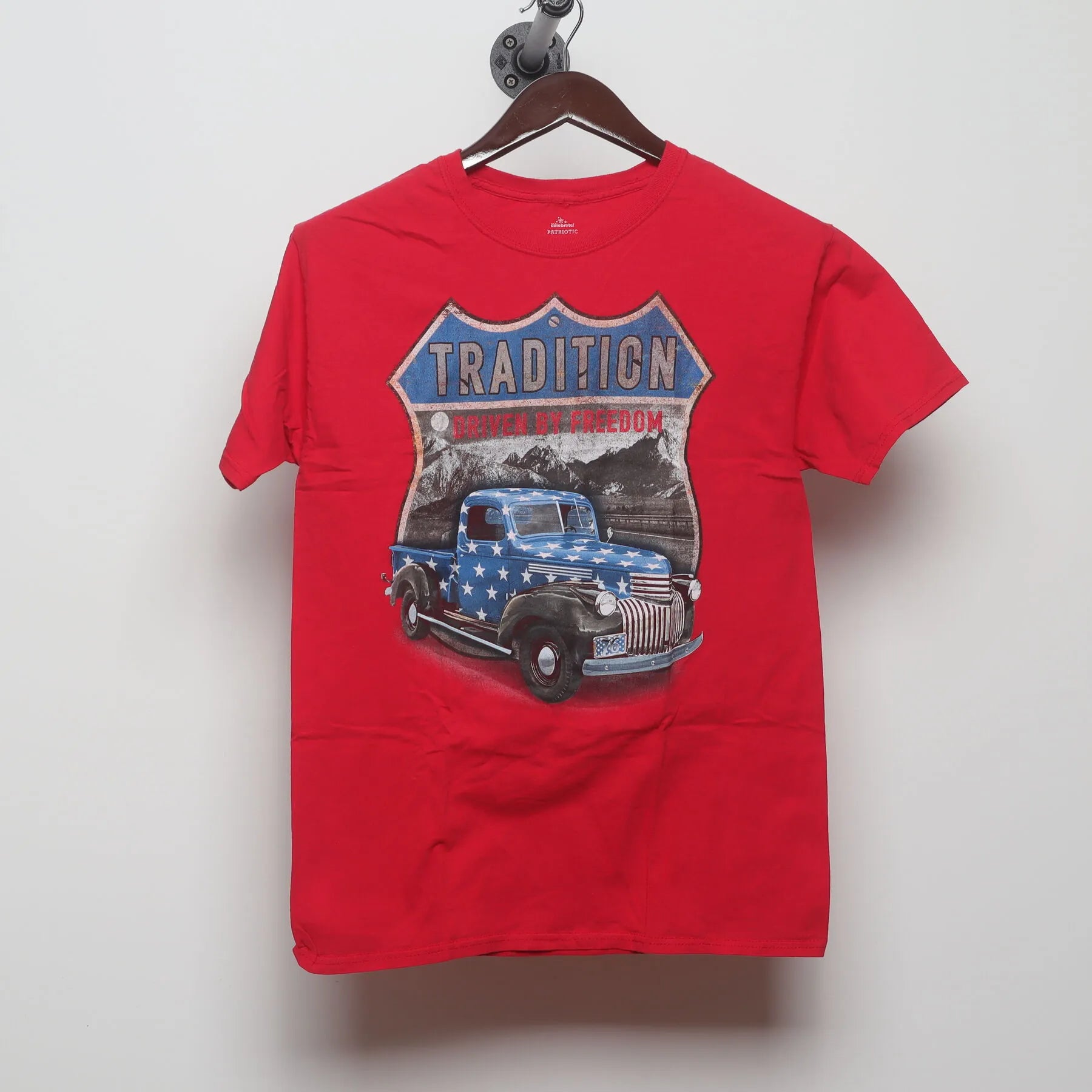 Front view of Vintage Modern Tru-Spec "Tradition Patriotic Truck" T-Shirt - S