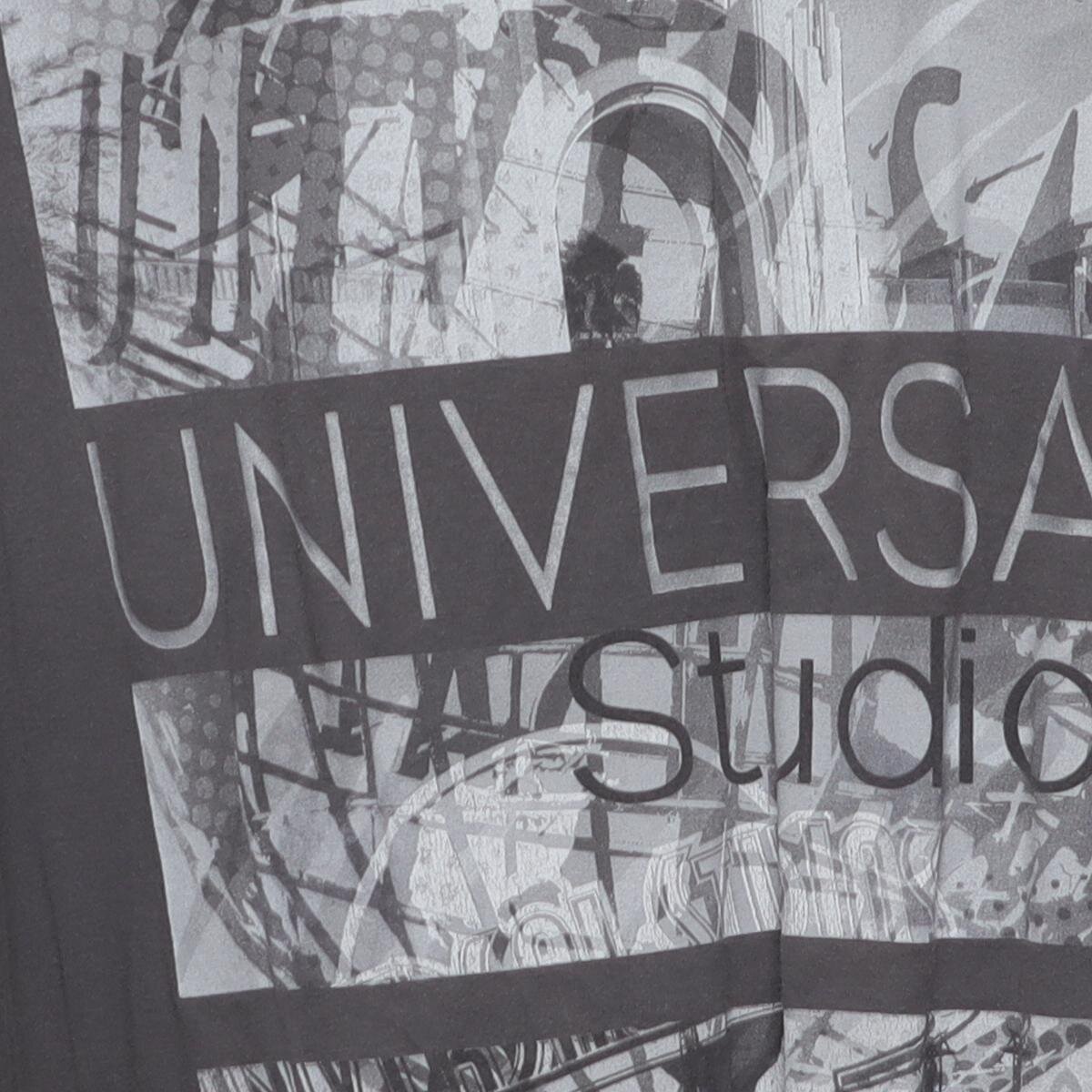 Close-up of the main graphic on the Vintage Modern Universal Studios "Photo Collage Graphic" T-Shirt - XL
