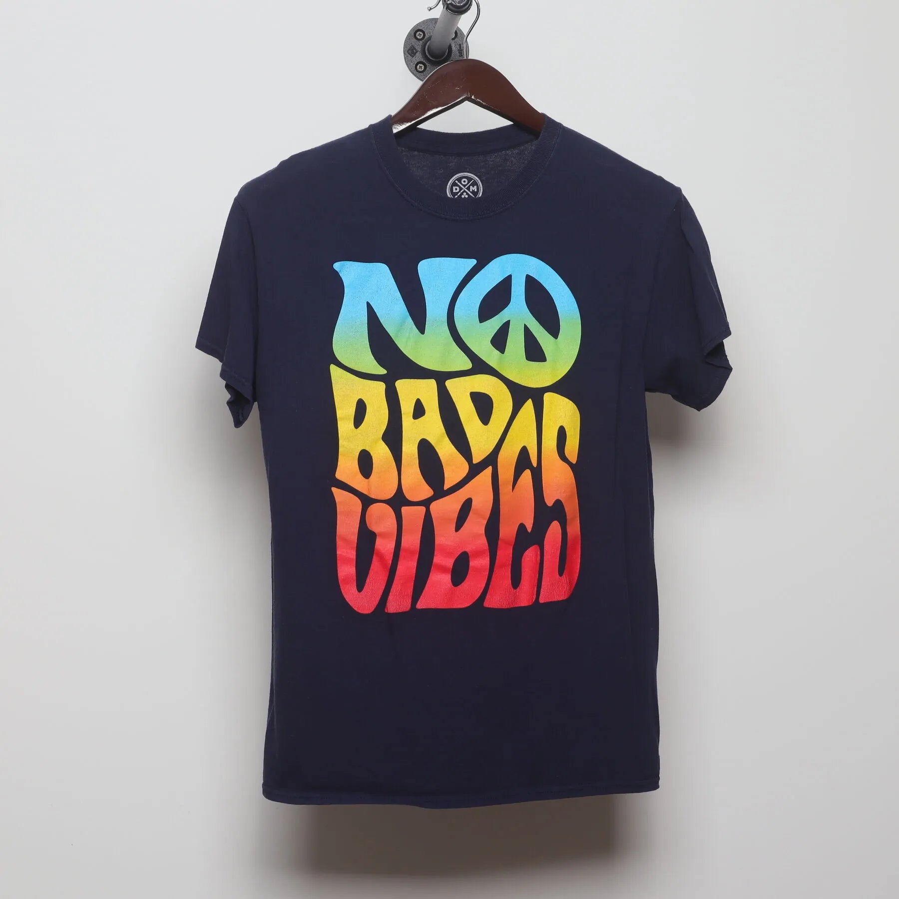 Front view of Vintage Modern Unknown Brand "No Bad Vibes" T-Shirt - S
