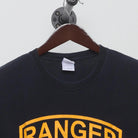 Close-up of the collar and tag on the Vintage Modern US Army Ranger "Ranger Tab" T-Shirt - XL