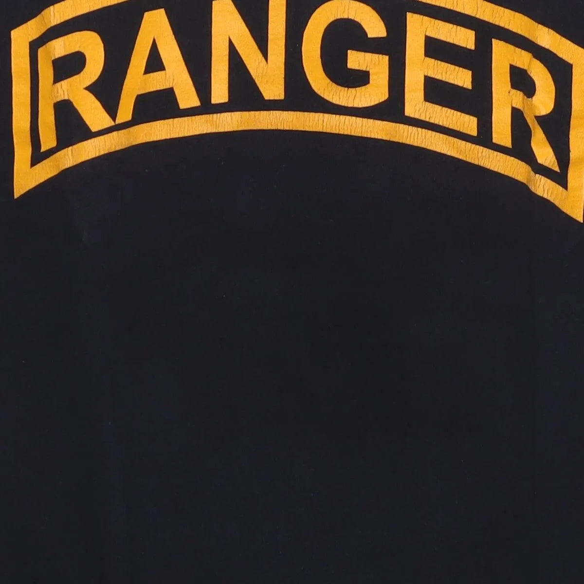 Close-up of the main graphic on the Vintage Modern US Army Ranger "Ranger Tab" T-Shirt - XL