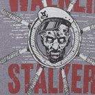 Close-up of the main graphic on the Vintage Modern Walker Stalker Cruise "Zombie Beret" T-Shirt - M