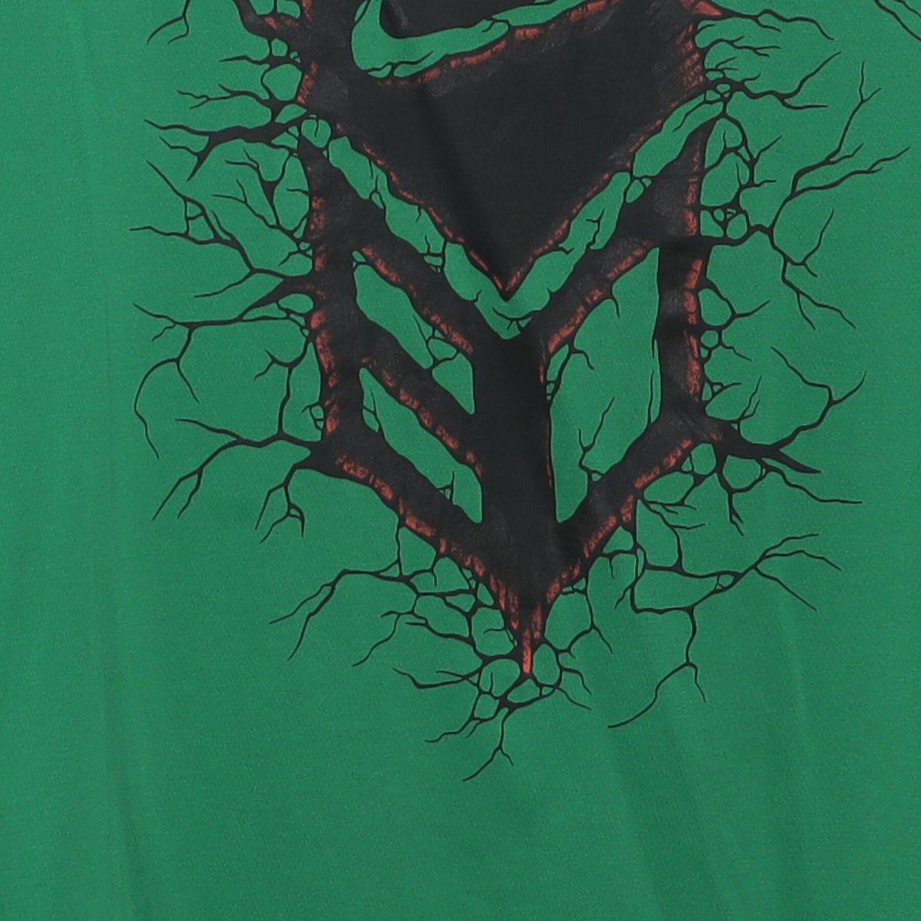 Close-up of the main graphic on the Vintage Y2K Nike "Cracked Shield Graphic" T-Shirt - XL