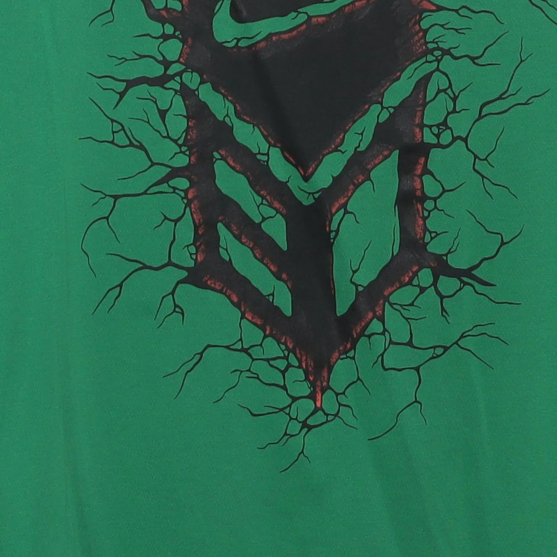 Close-up of the Right sleeve on the Vintage Y2K Nike "Cracked Shield Graphic" T-Shirt - XL