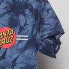 Close-up of the Right sleeve on the Vintage Y2K Santa Cruz Skateboards "Classic Dot Logo Tie-Dye" T-Shirt - S