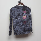 Back view of Vintage Y2K Santa Cruz Skateboards "Multi-Logo Tie-Dye" T-Shirt - XS
