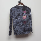 Back view of Vintage Y2K Santa Cruz Skateboards "Multi-Logo Tie-Dye" T-Shirt - XS