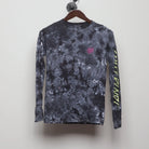 Front view of Vintage Y2K Santa Cruz Skateboards "Multi-Logo Tie-Dye" T-Shirt - XS