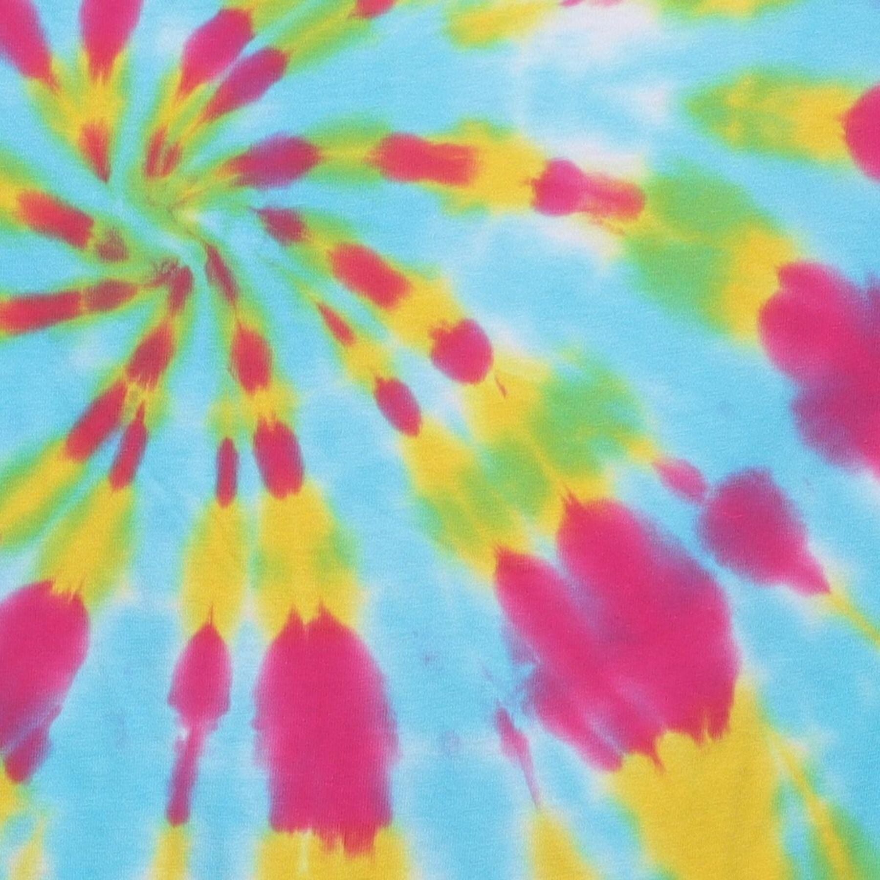 Close-up of the main graphic on the Vintage 1990s Gildan "Spiral Tie-Dye" T-Shirt - XL