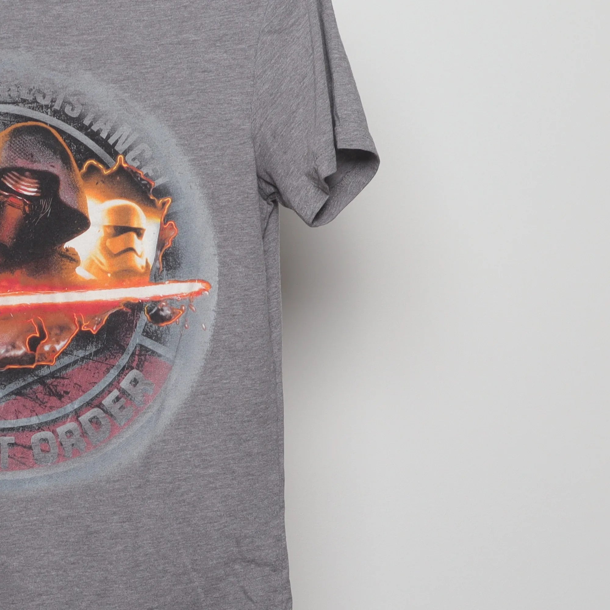 Close-up of the sleeve on the Vintage Star Wars Kylo Ren Promo T-Shirt S