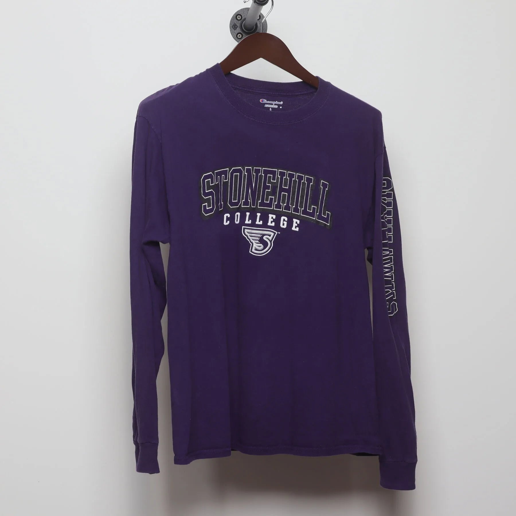 Front view of Vintage Y2K Champion "Stonehill College Skyhawks" T-Shirt - M