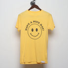 Front view of Vintage 1970s walk in love. "Have A Nice Day" Smiley Face T-Shirt - XS
