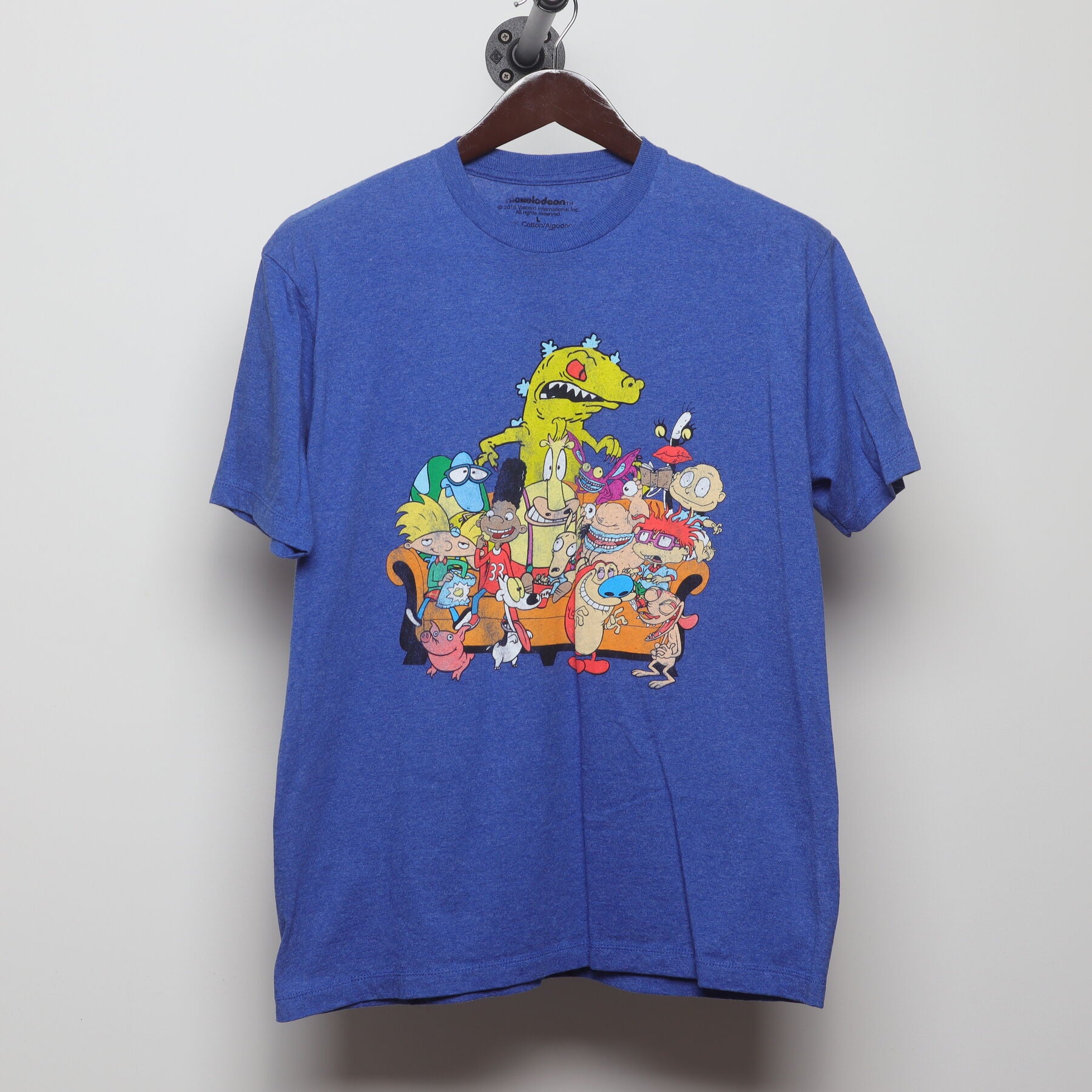 Front view of Vintage Y2K Nickelodeon "Nicktoons '90s Cast" T-Shirt - L
