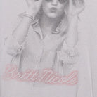 Close-up of the main graphic on the Vintage Y2K Britt Nicole "Pop Star Portrait" T-Shirt - M