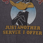 Close-up of the main graphic on the Vintage 1990s Looney Tunes "Sarcasm Service" T-Shirt - S