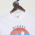 Close-up of the collar and tag on the Vintage 1980s Death Valley "Mirage" T-Shirt - S